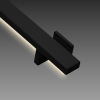 Stalen trapleuning met LED verlichting - Rechthoek 40x20 - Met leuninghouders type V1 