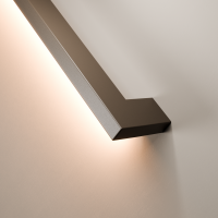 Stalen trapleuning met LED verlichting - Anodic brown- Rechthoek 40x20 - Met leuninghouders type L1 