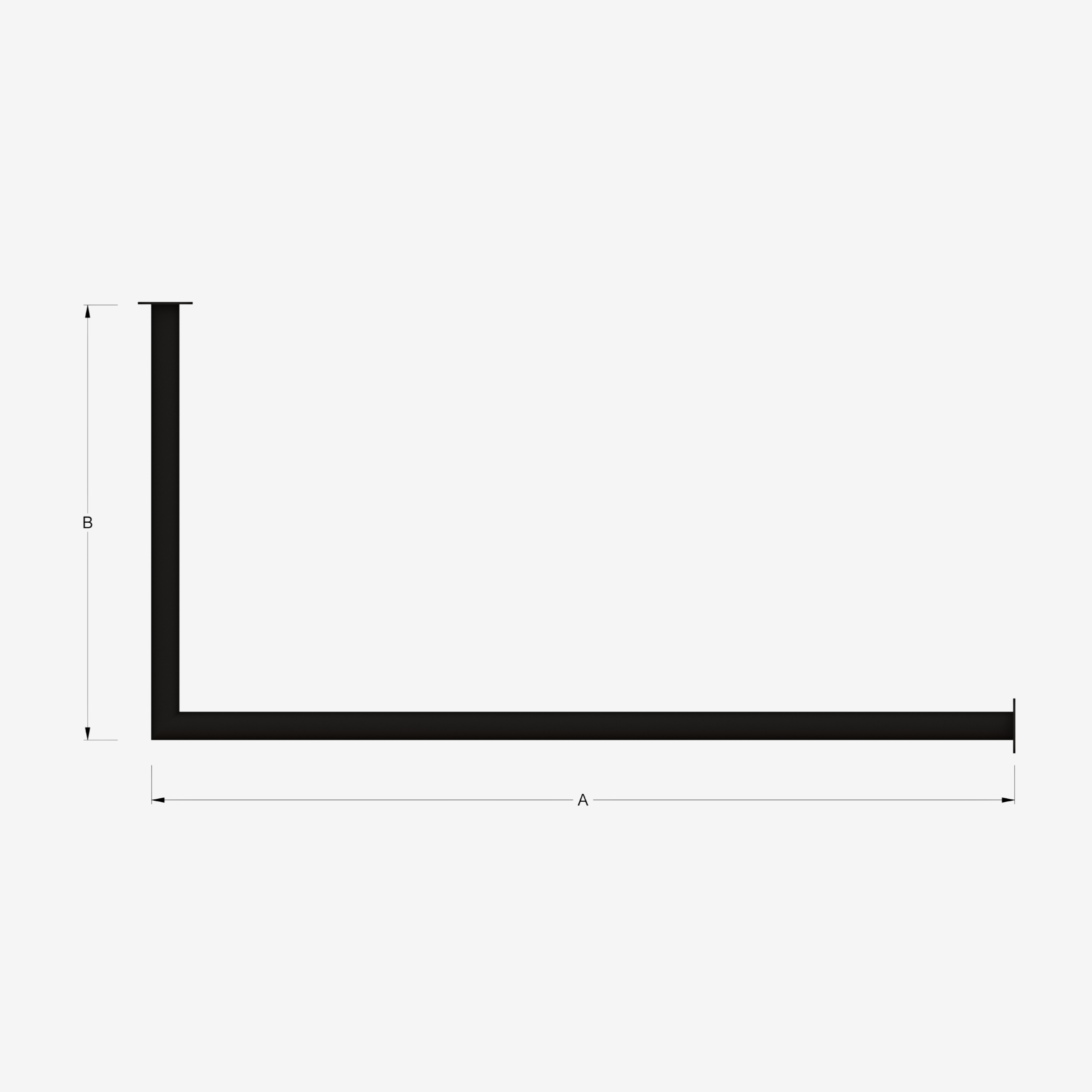 Stalen garderobestang - Rond 30 mm - Enkele hoek Stalen garderobestang - Rond 30 mm - Enkele hoek