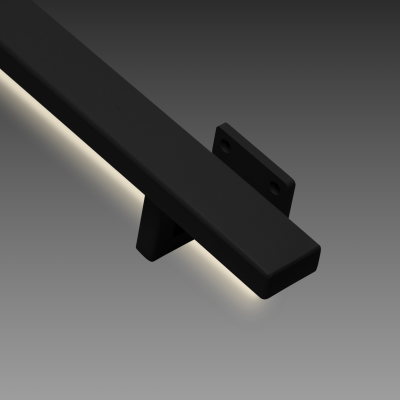 Stalen trapleuning met LED verlichting - Rechthoek 40x20 - Met leuninghouders type V1 Foto van Stalen trapleuning met LED verlichting - Rechthoek 40x20 - Met leuninghouders type V1