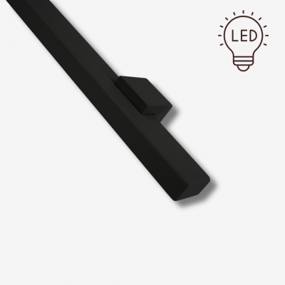 Stalen trapleuning met LED verlichting - Rechthoek 40x20 - Met leuninghouders type B1 