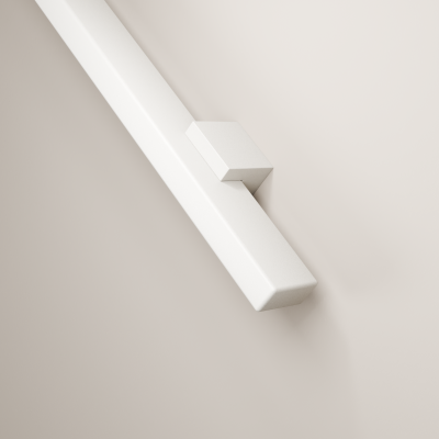 Foto van Stalen trapleuning – RAL9010 Wit – Rechthoek 40x20 mm – Inclusief leuninghouders B1