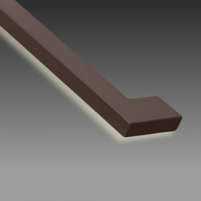 Foto van Stalen trapleuning met LED verlichting - Anodic brown- Rechthoek 40x20 - Met leuninghouders type L1 