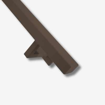 Foto van Stalen trapleuning – Anodic brown– Rechthoek 40x20 mm – Inclusief leuninghouders V1 