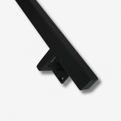 Stalen trapleuning - Vierkant 30x30 Met leuninghouders type V1 - Basic line - Zwart RAL 9005