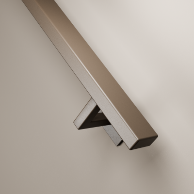 Foto van Stalen trapleuning – Anodic brown– Rechthoek 40x20 mm – Inclusief leuninghouders V1 