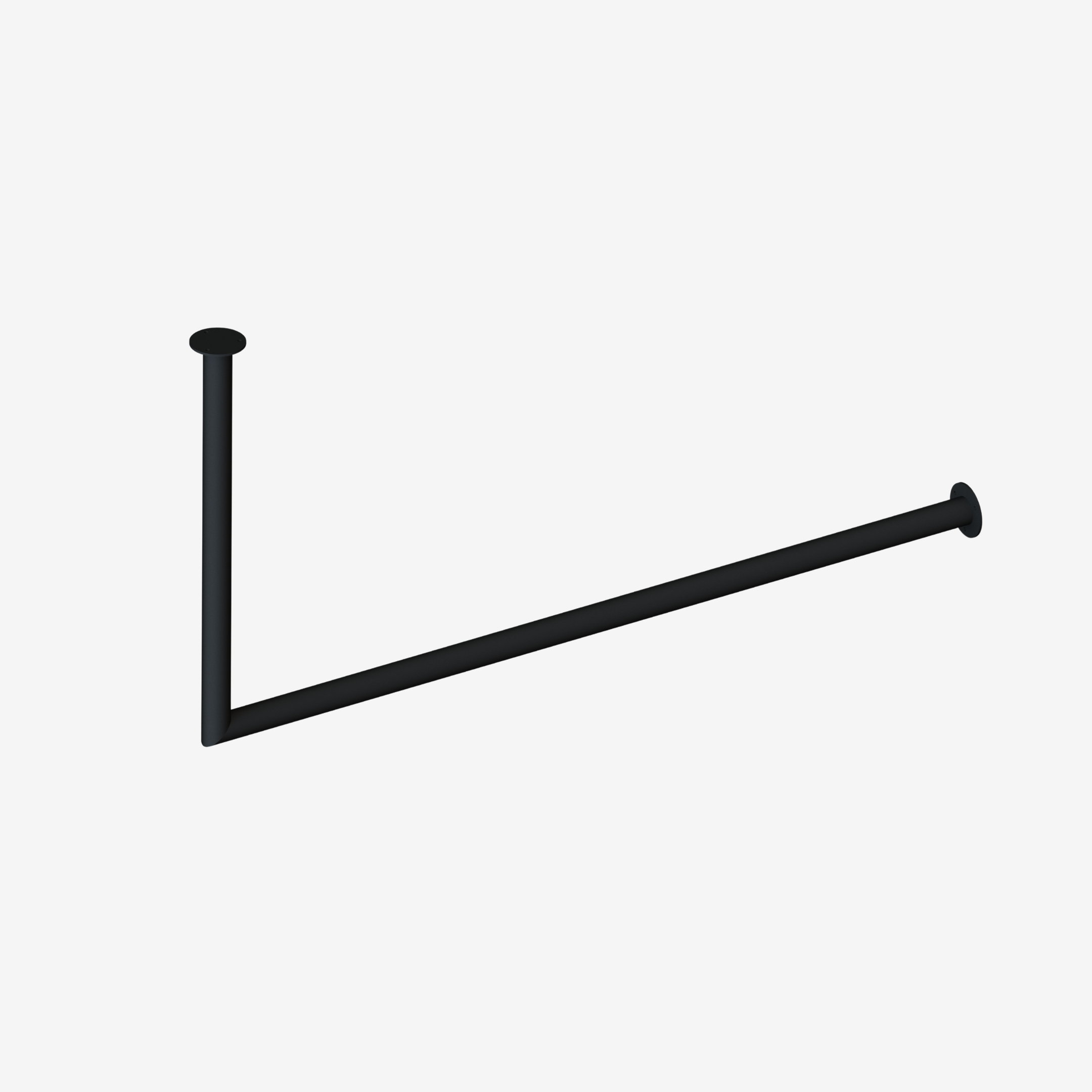 Stalen garderobestang - Rond 30 mm - Enkele hoek Stalen garderobestang - Rond 30 mm - Enkele hoek