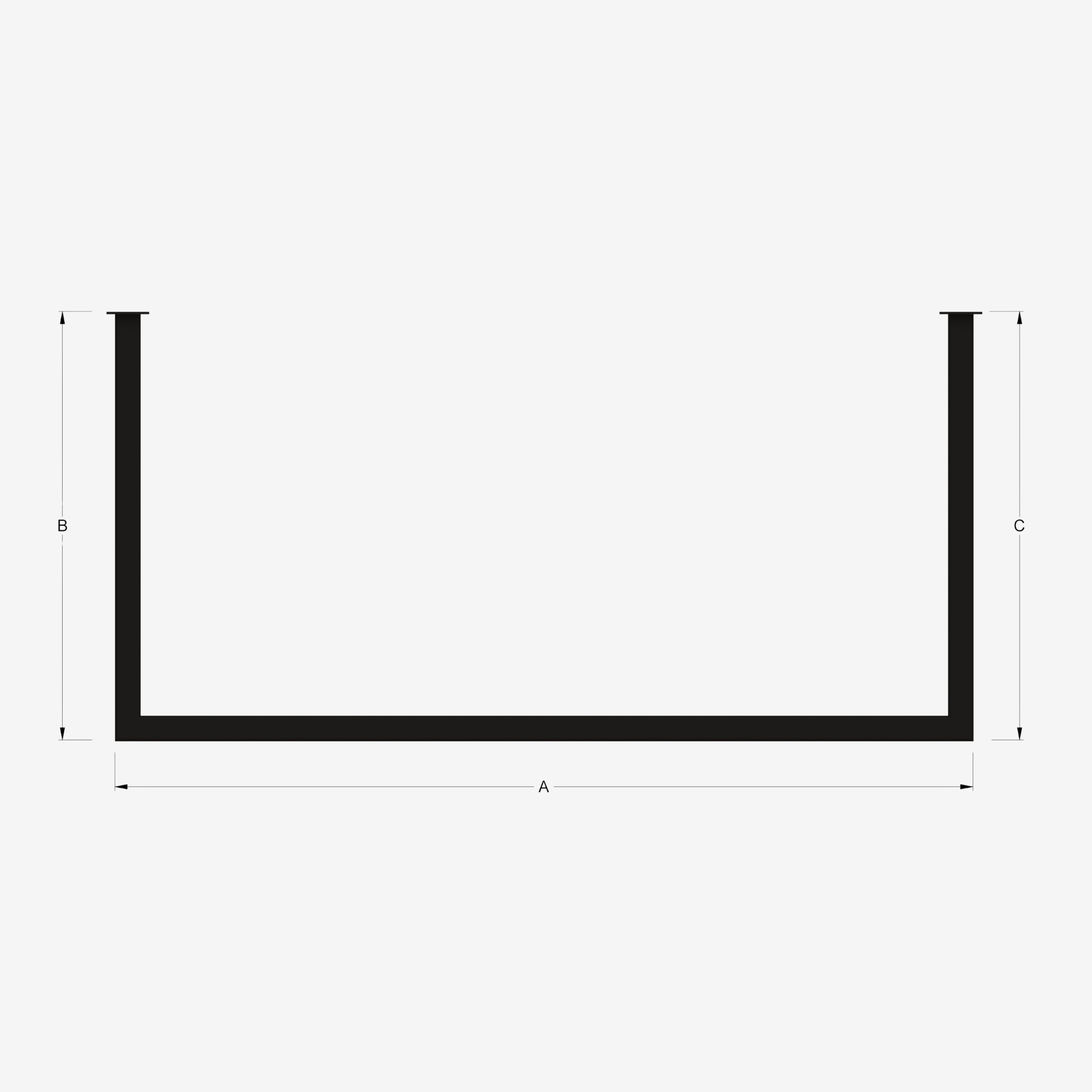 Stalen garderobestang - Vierkant 30x30 mm - Dubbele hoek Stalen garderobestang - Vierkant 30x30 mm - Dubbele hoek