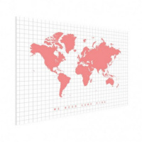 Wereldkaart We Need Some Pink - Houten plaat 80x60