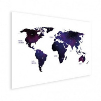 Wereldkaart Stars And Continents Paarstint - Houten plaat 40x30