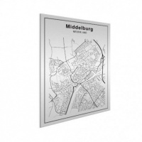 Stadskaart Middelburg - Wit aluminium 60x80