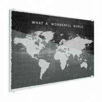 Wereldkaart What A Wonderful World Zwart - Plexiglas 120x90