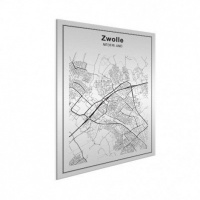 Stadskaart Zwolle - Geborsteld aluminium 90x120
