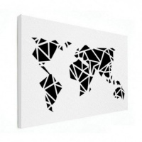 Wereldkaart Geometrische Vakken - Canvas 60x40