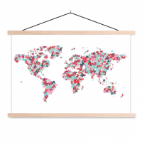 Wereldkaart Butterfly Earth - Schoolplaat 60x40