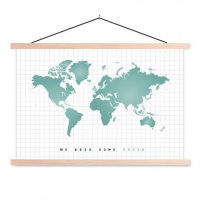 Wereldkaart We Need Some Green - Schoolplaat 60x40