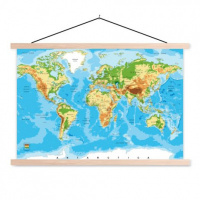 Wereldkaart Klassiek - Schoolplaat 90x60