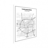 Stadskaart Leeuwarden - Houten Plaat 50x70