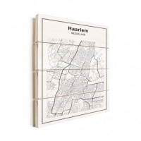 Stadskaart Haarlem - Horizontale planken hout 60x80