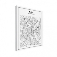 Stadskaart Keulen - Canvas 50x70
