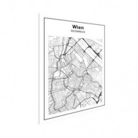 Stadskaart Wenen - Houten Plaat 50x70