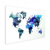 Wereldkaart Artistiek Nachtkleuren - Poster 150x100