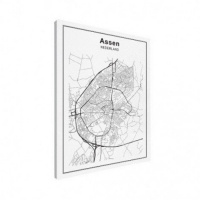 Stadskaart Assen - Canvas 60x80