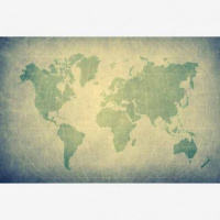 Wereldkaart Vervaagd Groentint - Poster 40x30