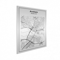 Stadskaart Arnhem - Wit aluminium 30x40