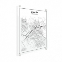 Stadskaart Zwolle - Plexiglas 90x120