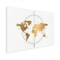 Wereldkaart Golden Compass - Poster 120x80