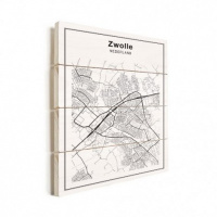Stadskaart Zwolle - Horizontale planken hout 30x40