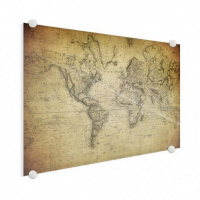 Wereldkaart Back In The Day - Plexiglas 60x40