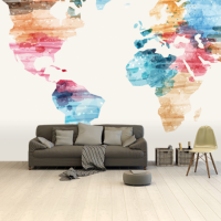 Wereldkaart I Haven't Been Everywhere Kleuren - Airtex behang 265x350