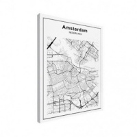 Stadskaart Amsterdam - Canvas 60x80