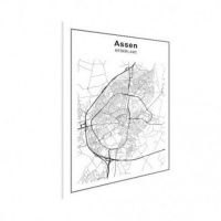 Stadskaart Assen - Houten Plaat 30x40