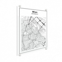 Stadskaart Wenen - Plexiglas 90x120