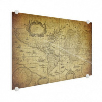 Wereldkaart Oude Zeekaart - Plexiglas 60x40