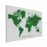 Wereldkaart Create A Green World - Canvas 100x50