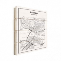 Stadskaart Arnhem - Horizontale planken hout 50x70