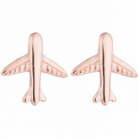 Vliegtuig oorbellen - Bronskleurig