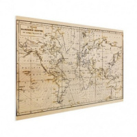 Wereldkaart Magnetische Curven - Poster 60x40