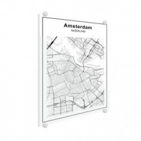 Stadskaart Amsterdam - Plexiglas 50x70