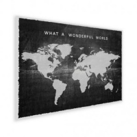 Wereldkaart What A Wonderful World Zwart - Poster 60x40
