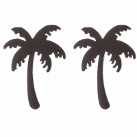 Palmboom Oorbellen - Zwart