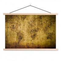 Wereldkaart Getekend - Schoolplaat 60x40