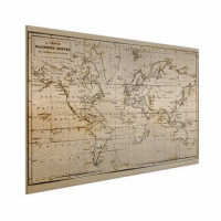 Wereldkaart Magnetische Curven - Wit aluminium 40x30