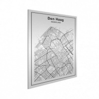 Stadskaart Den Haag - Wit aluminium 30x40