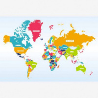 Wereldkaart Grote Landnamen - Poster 120x80