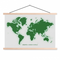 Wereldkaart Create A Green World - Schoolplaat 90x60